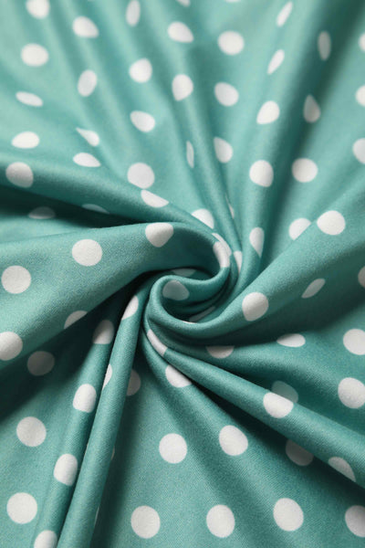 Crossover Bust Sage Green Polka Dot Dress
