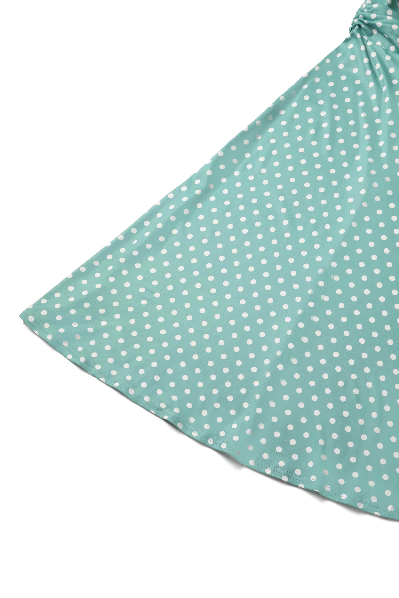 Crossover Bust Sage Green Polka Dot Dress