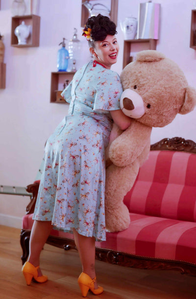 Crossover Bust Turquoise Carousel Dress