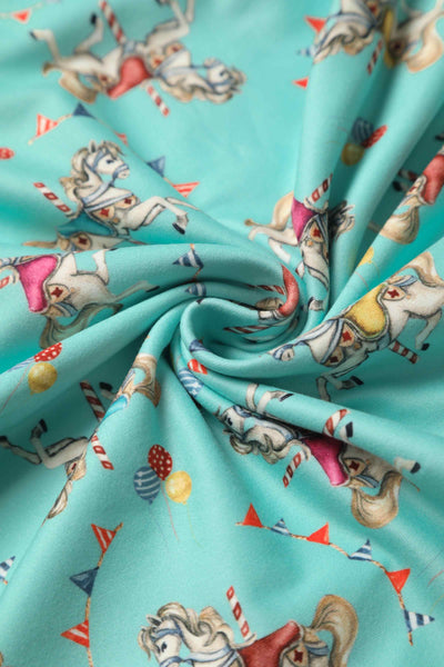 Crossover Bust Turquoise Carousel Dress