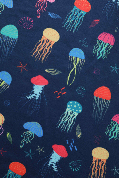 Close up view of Dark Blue Jellyfish Tea Dress