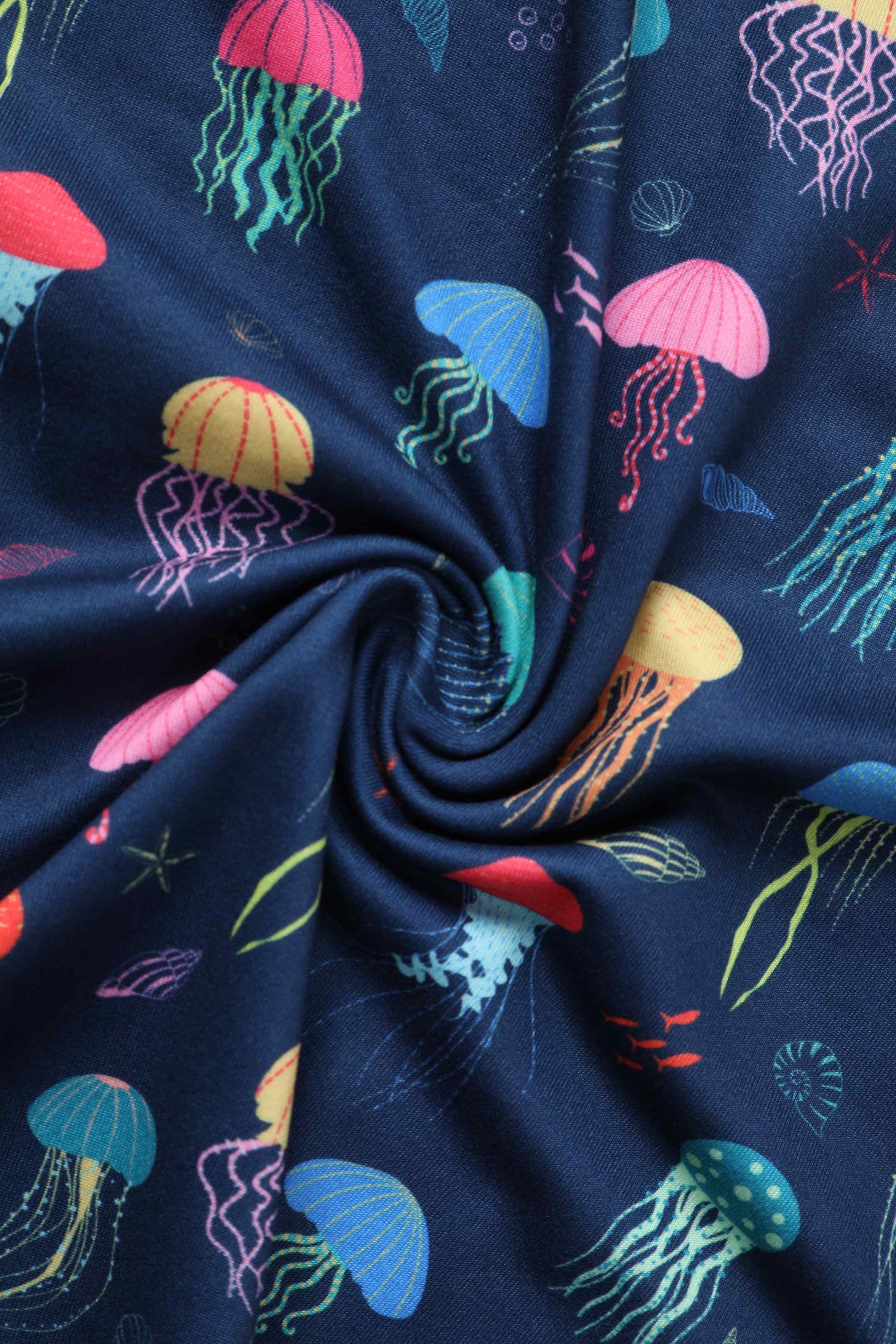 Close up view of Dark Blue Jellyfish Tea Dress