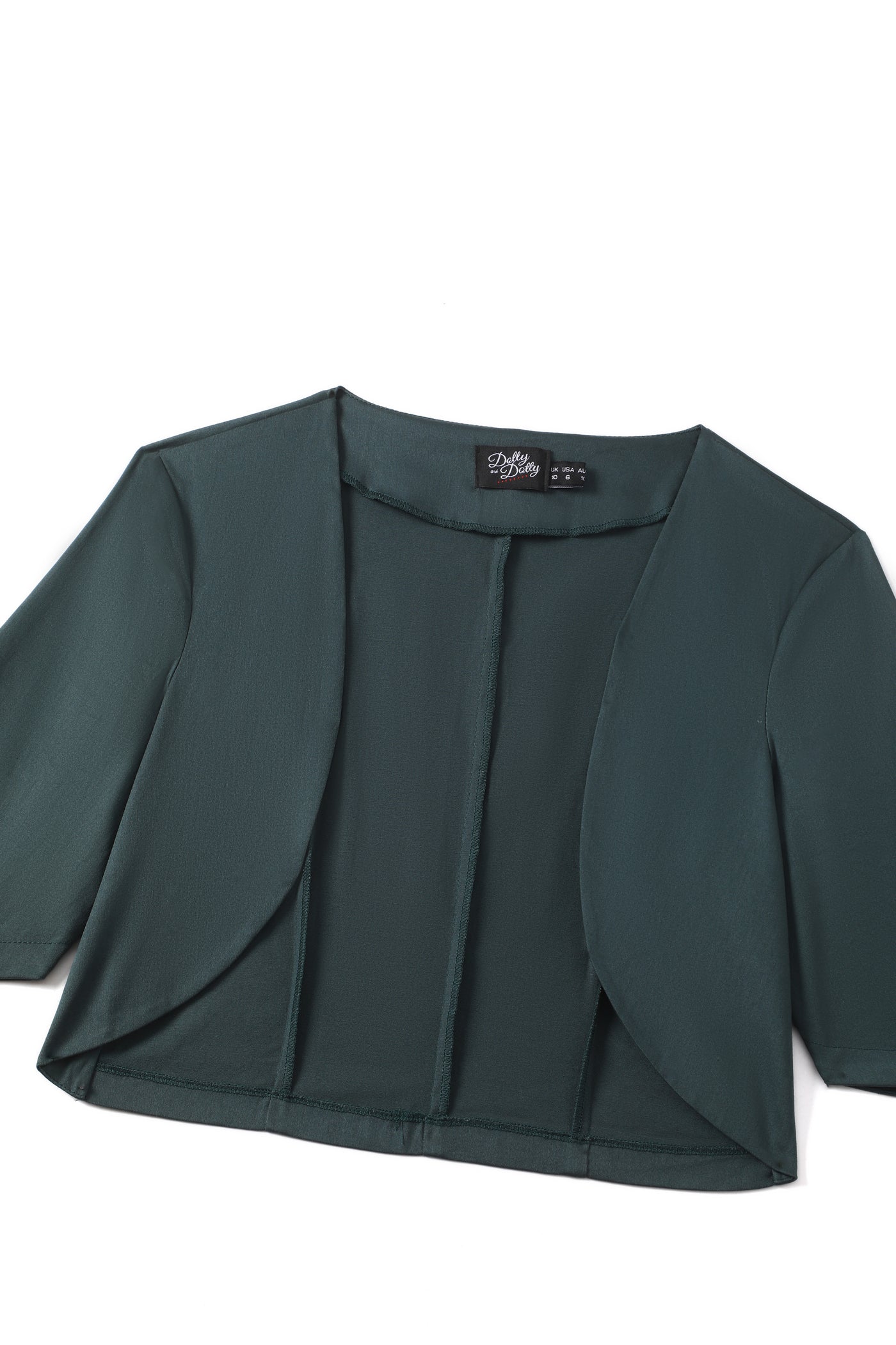 Close up view of Dark Green Bolero Jacket