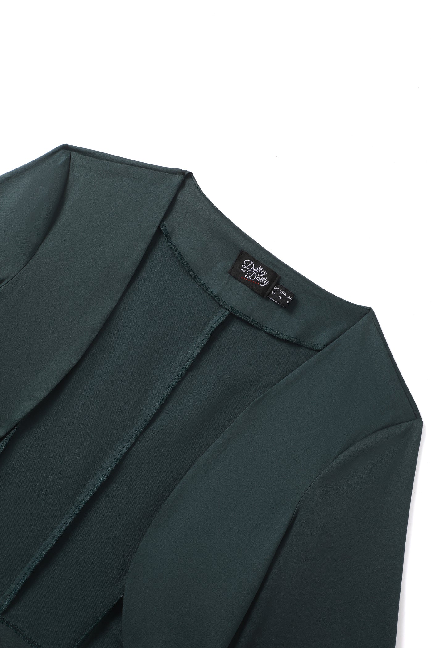 Close up view of Dark Green Bolero Jacket