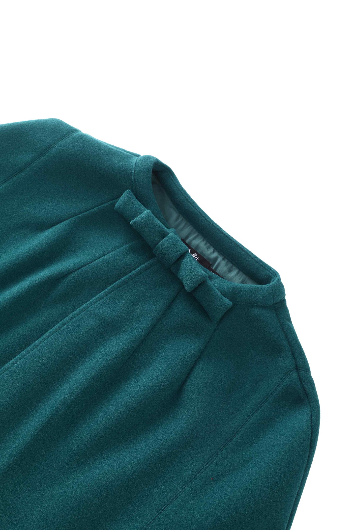 Close up  view of Dark Green Cape Jacket