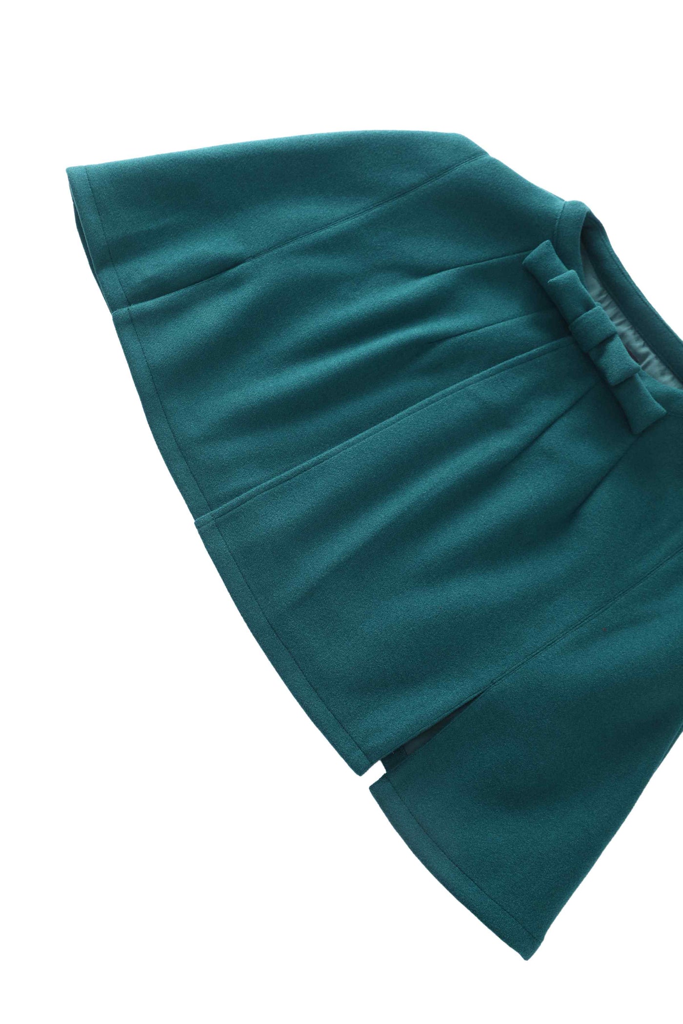 Close up  view of Dark Green Cape Jacket