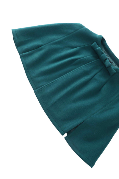 Close up  view of Dark Green Cape Jacket