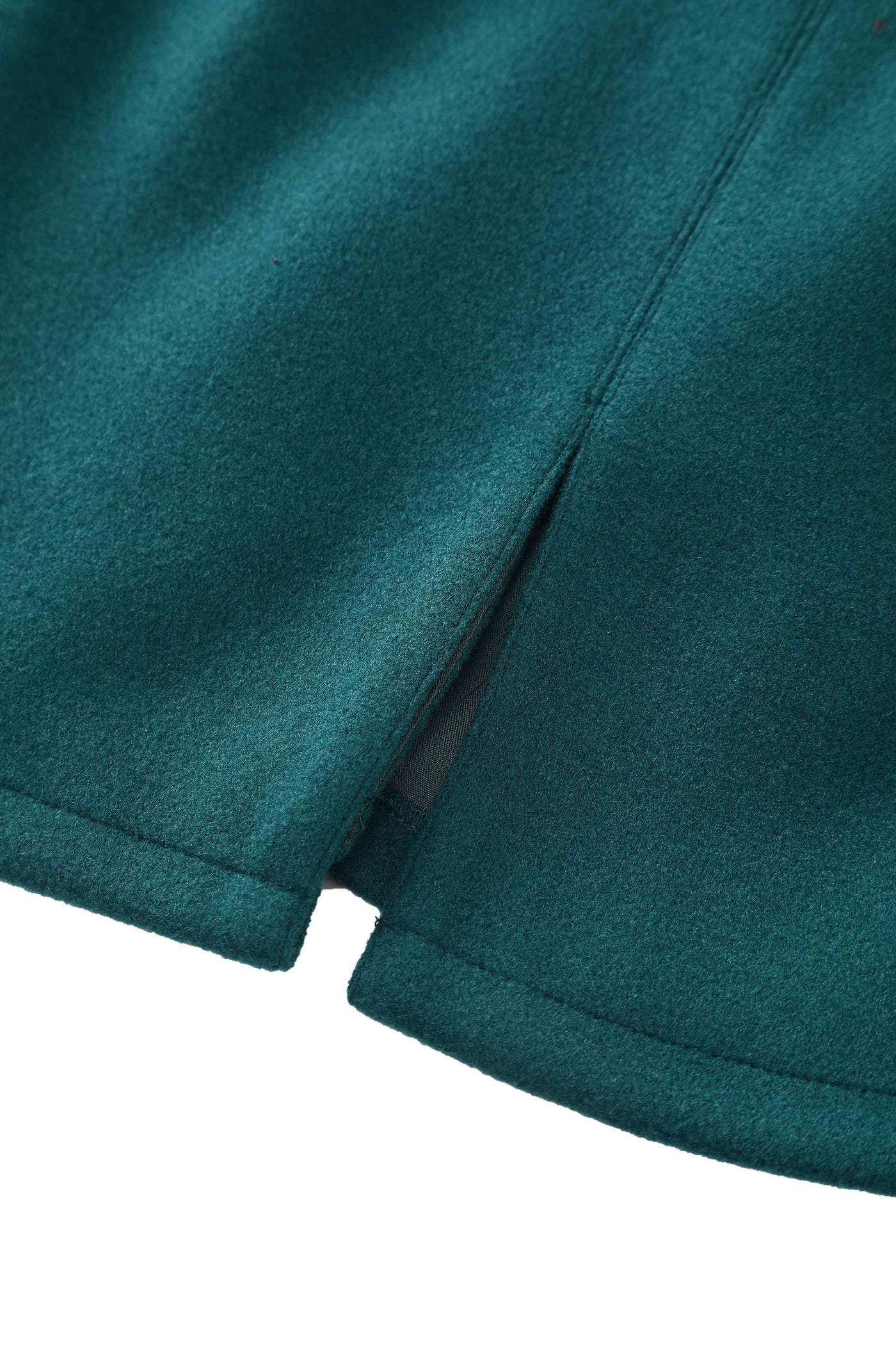 Close up  view of Dark Green Cape Jacket