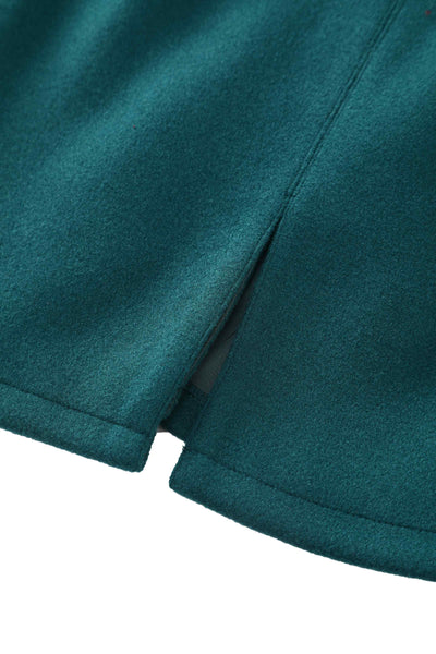 Close up  view of Dark Green Cape Jacket