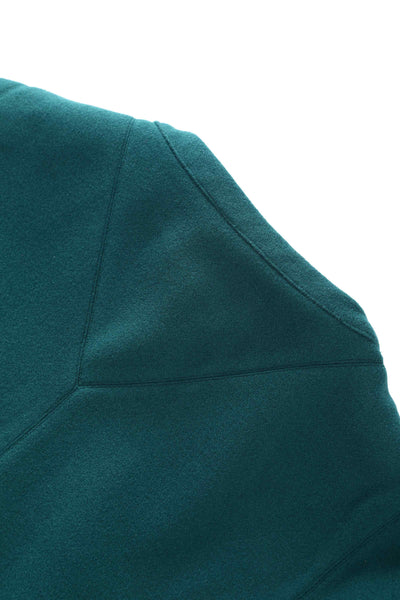 Close up  view of Dark Green Cape Jacket