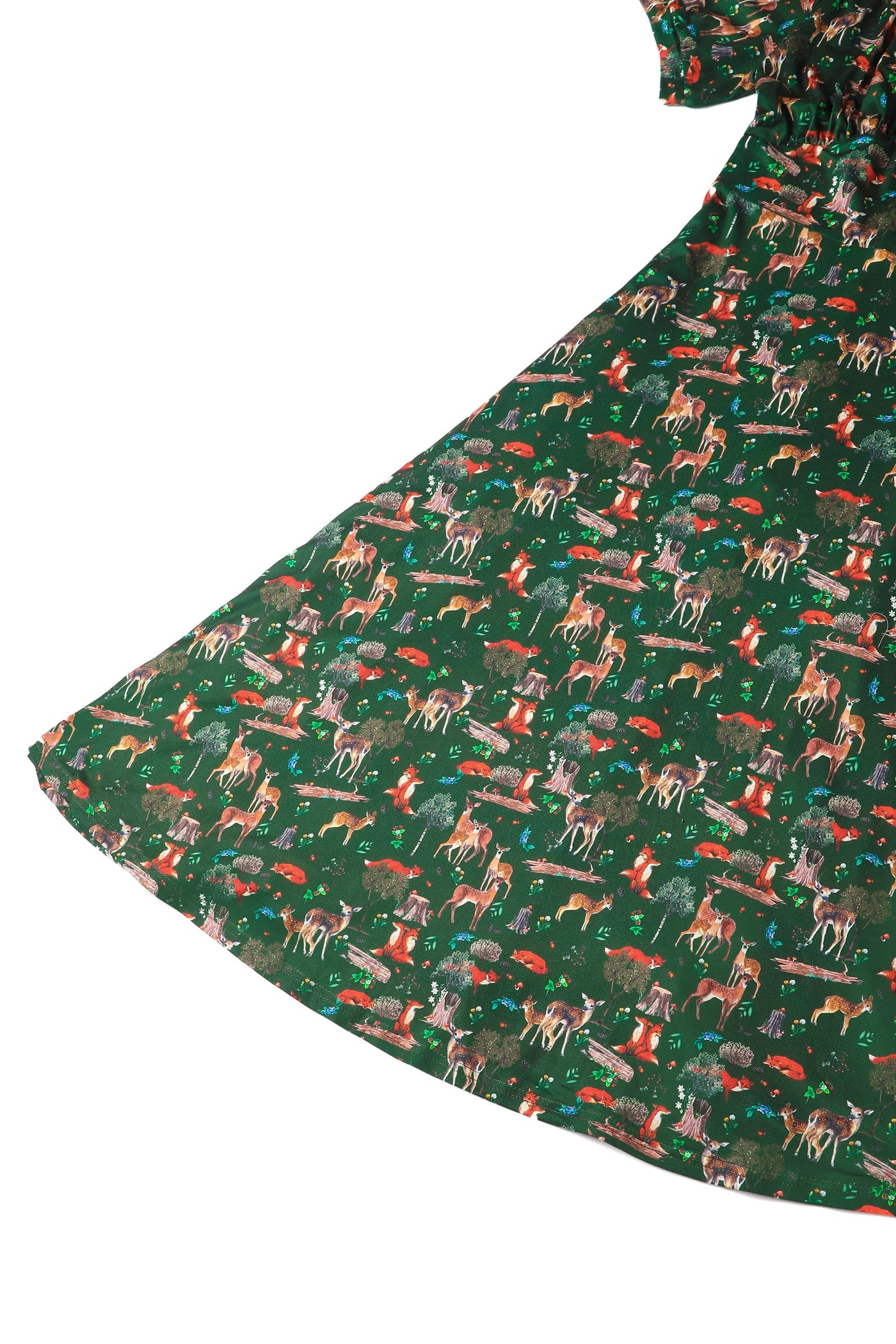 Dark Green Woodland Sleeved Dress