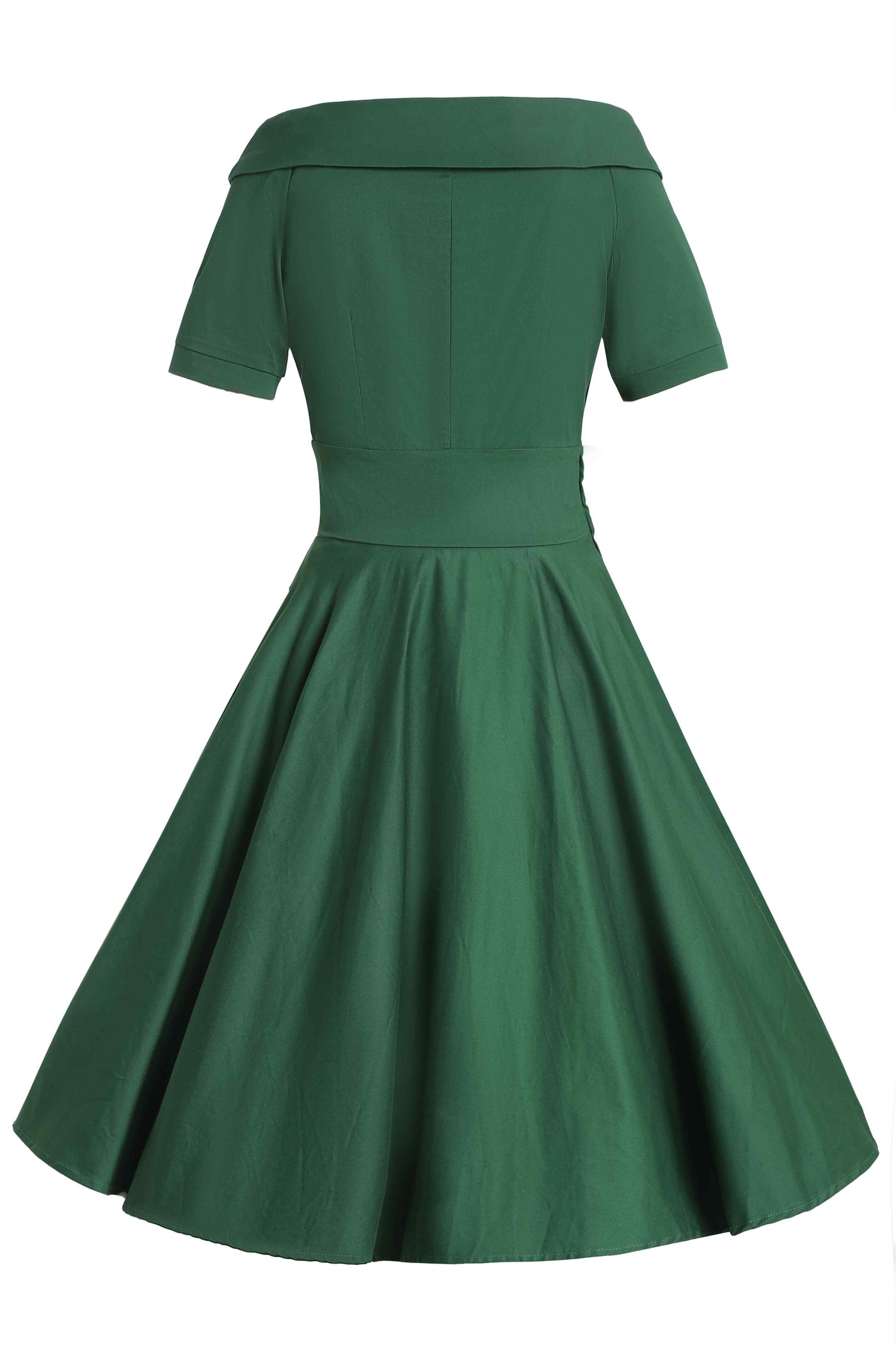 Darlene Green Roll Collar Circle Dress | Retro Chic Clothing Darlene Green Roll Collar Circle Dress | Retro Chic Clothing