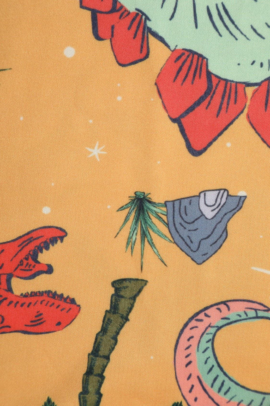 Close up view of Dinosaur Extinction Asteroid Dress