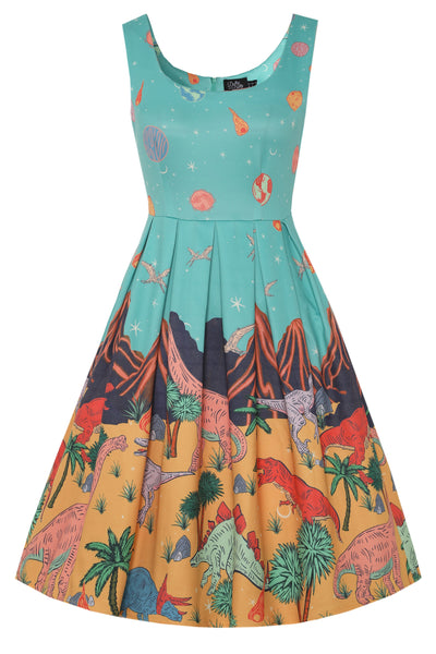 Front view of Dinosaur Extinction Asteroid Dress