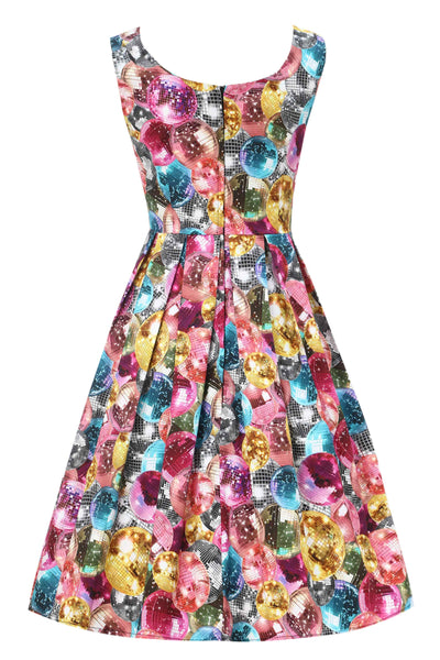 Back view of Disco Ball Swing Dress
