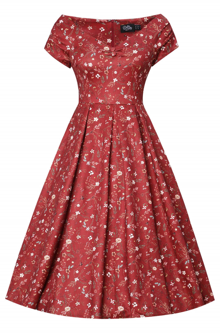 ditsy floral midi dress uk Mother Of The Bride Red Floral Midi Dress