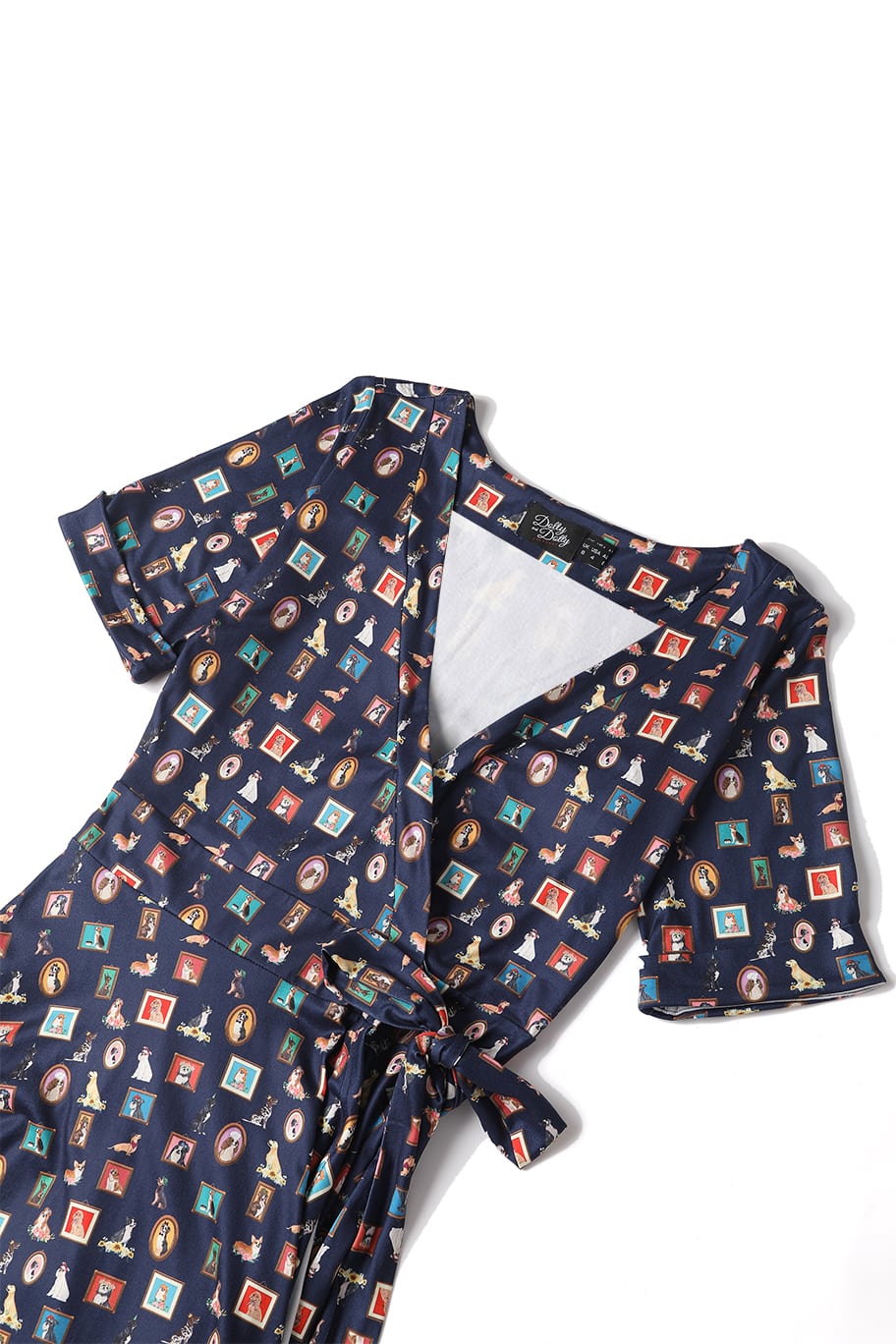Dog Picture Frame Wrap Dress