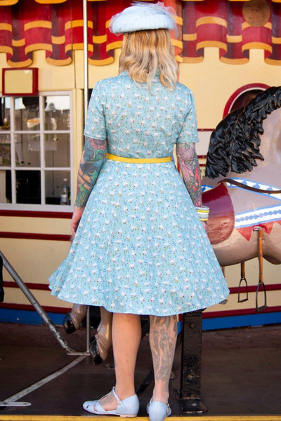 Penelope Duck Farm Shirt Dress In Light Blue