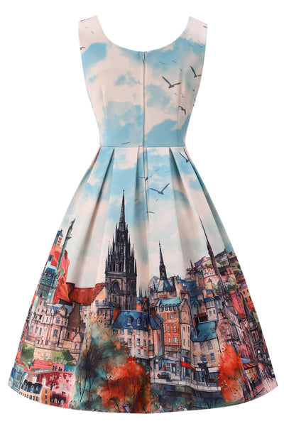 Back view of Edinburgh Swing Dress