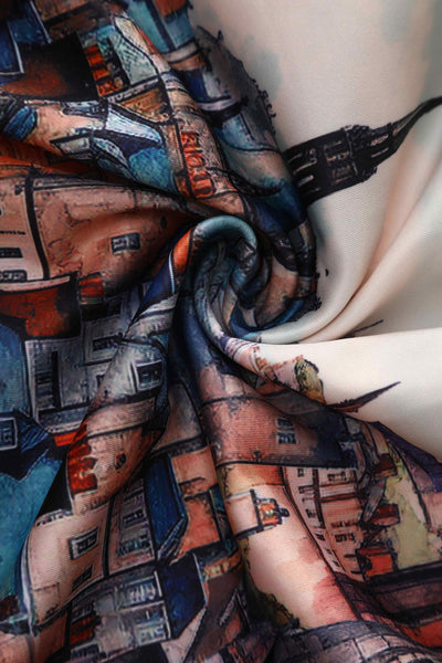 Close up view of Edinburgh Swing Dress