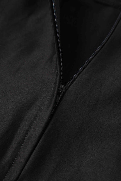 Zipper of Elizabeth II Short Sleeved Polka Dot Mesh Dress