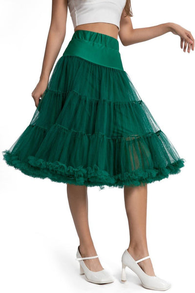 Model wearing a Net Petticoat 25.5??� In Emerald Green