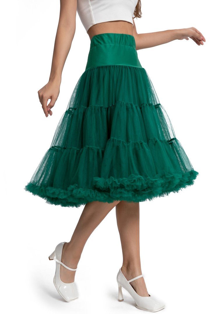 Fluffy Net Petticoat 25.5 Inches In Emerald Green