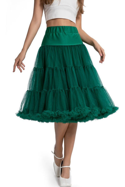 Model wearing a Net Petticoat 25.5??� In Emerald Green