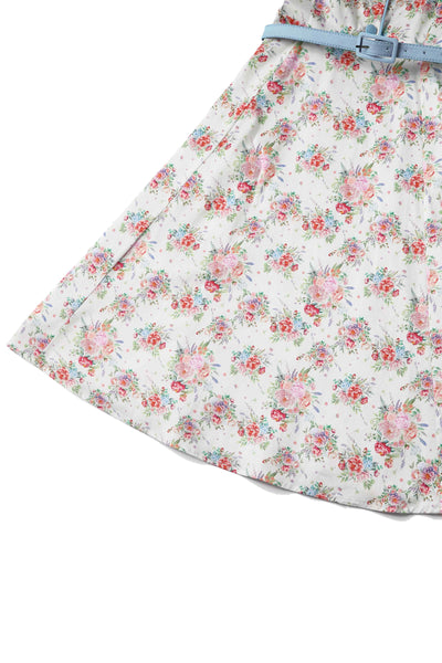 Close up view of English Garden Shirt Dress In White