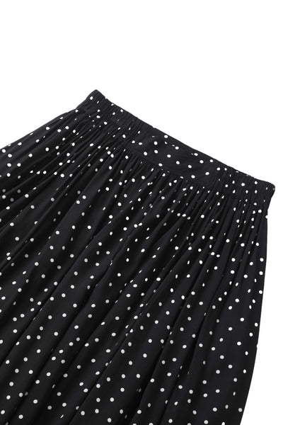 Waist band of Estelle Black Polka Dot Midi Skirt