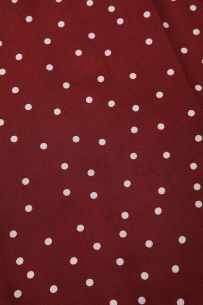 Pattern of Estelle Burgundy Polka Dot Midi Skirt