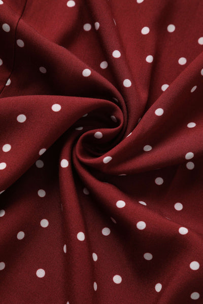 Fabric of Estelle Burgundy Polka Dot Midi Skirt