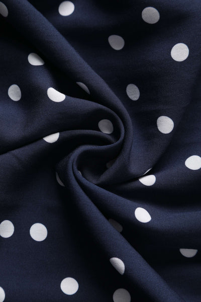 Fabric of Estelle Midnight Blue Polka Dot Midi Skirt