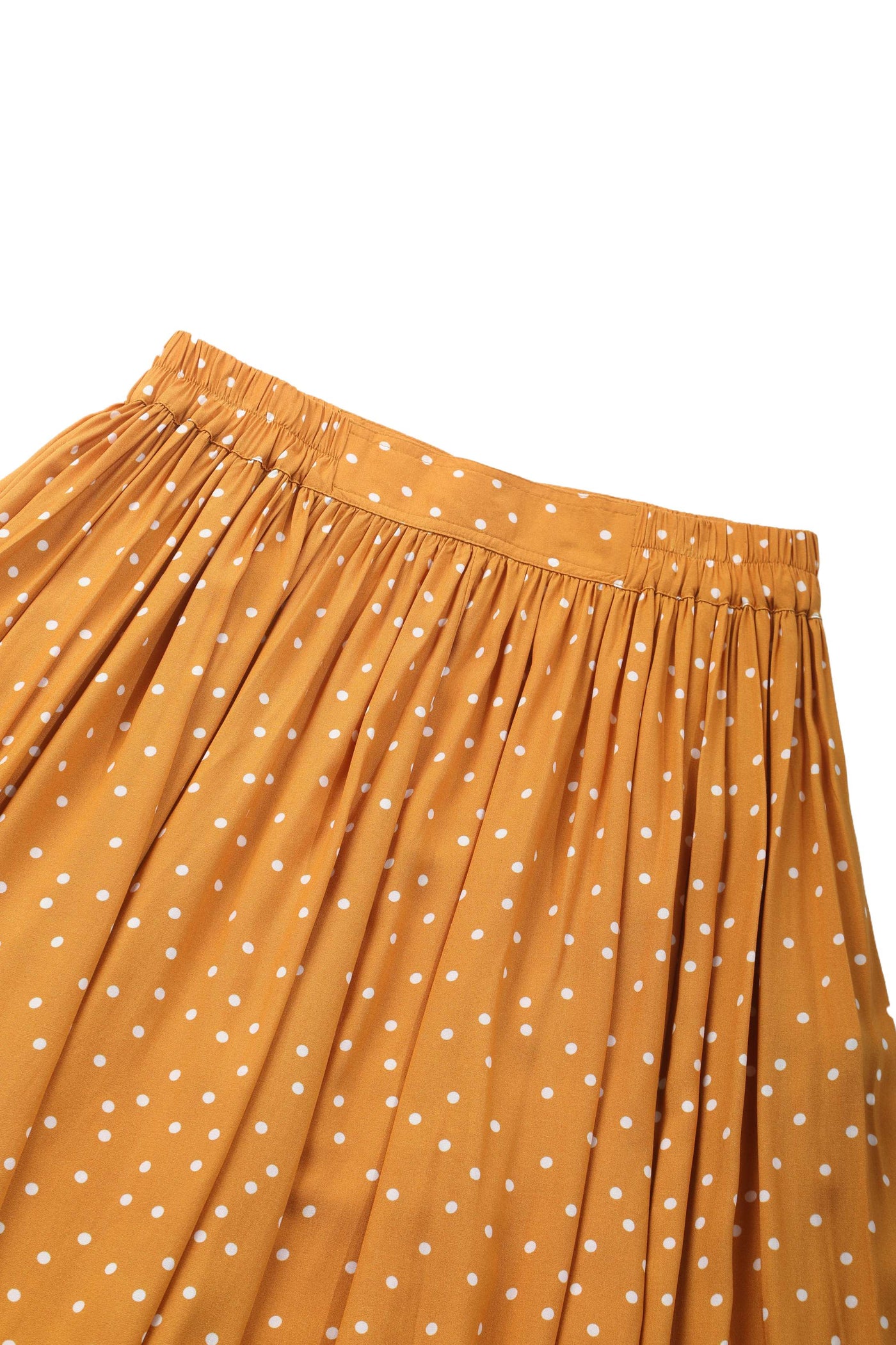 Waist band of Estelle Terracotta Polka Dot Midi Skirt