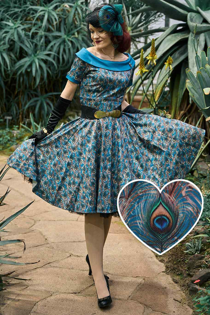 Darlene Peacock Feather Swing Dress Darlene Peacock Feather Swing Dress