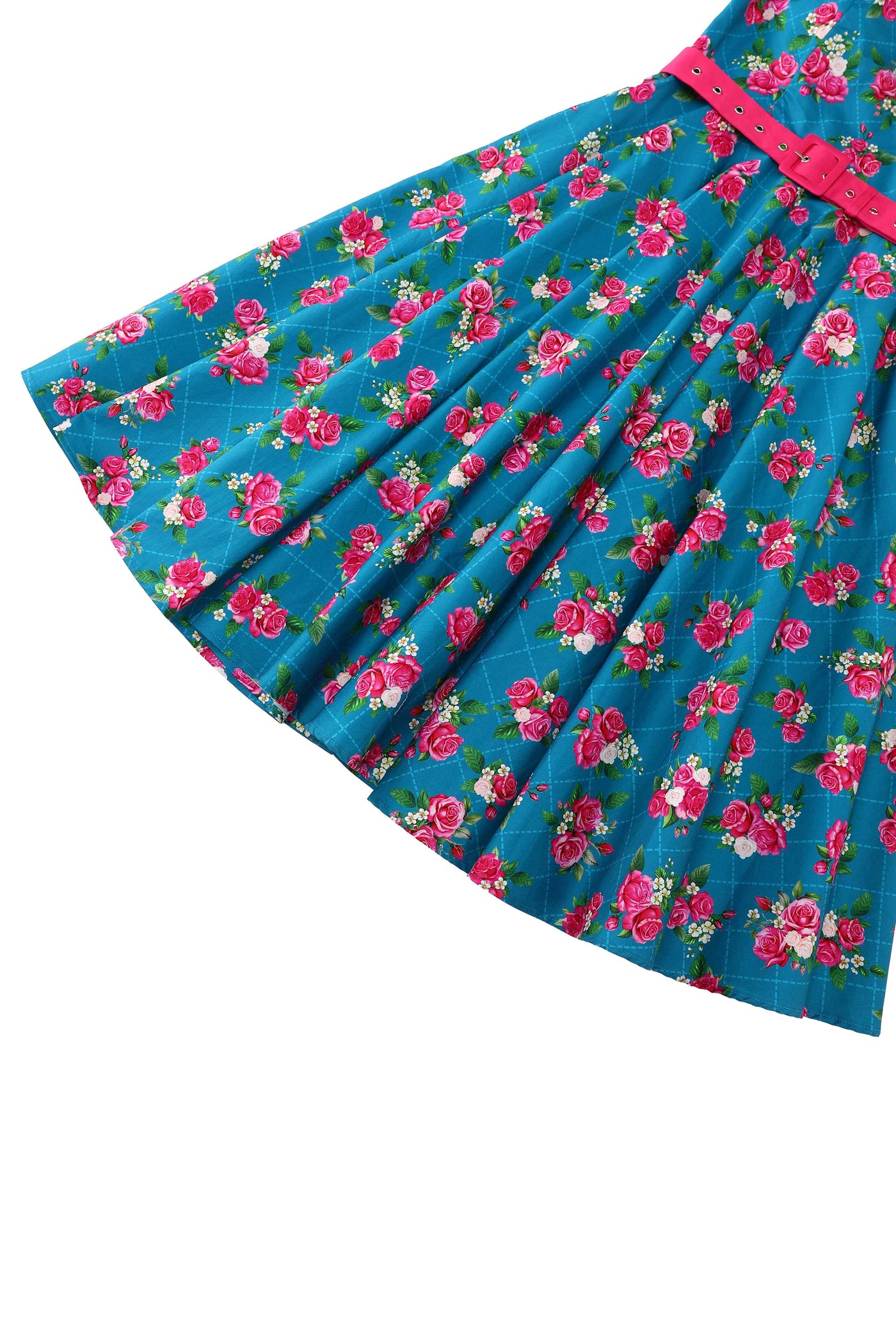 Close up view of Fifties Style Rose Halter Dress