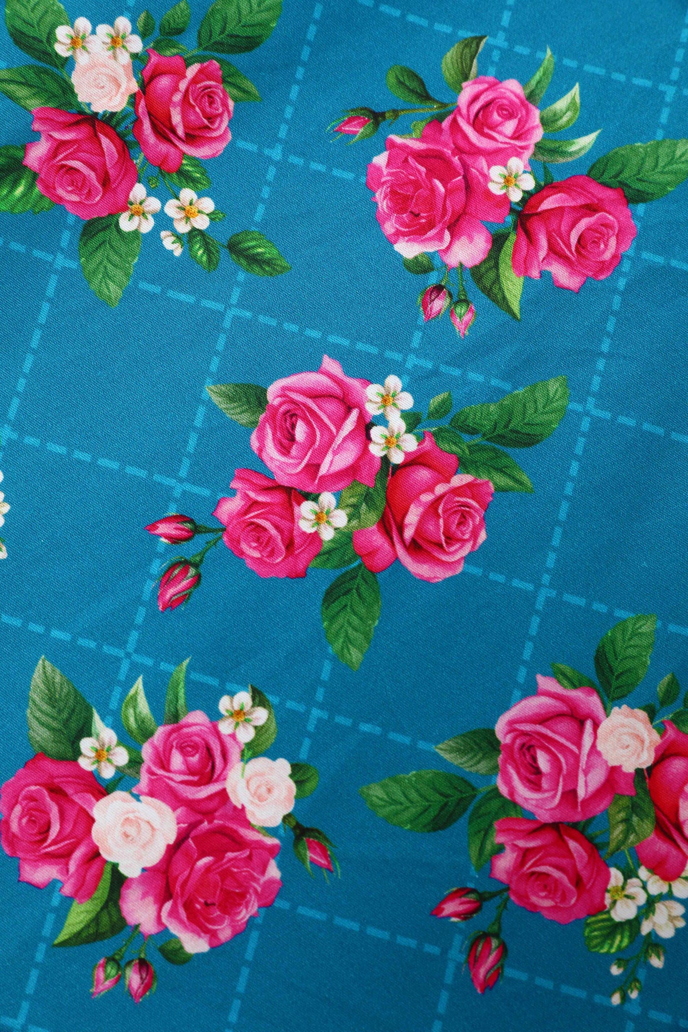 Close up view of Fifties Style Rose Halter Dress