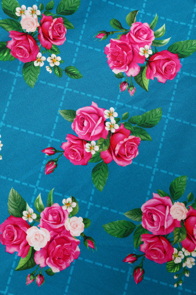Close up view of Fifties Style Rose Halter Dress