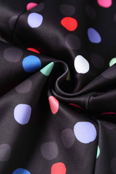 Close up Fitted Collar Dress in Colourful Polka Print