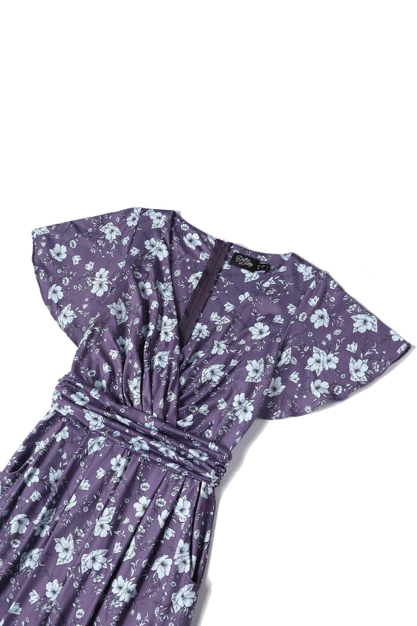Close up  View of Mushroom Navy Blue Jumpsuit With Pockets
