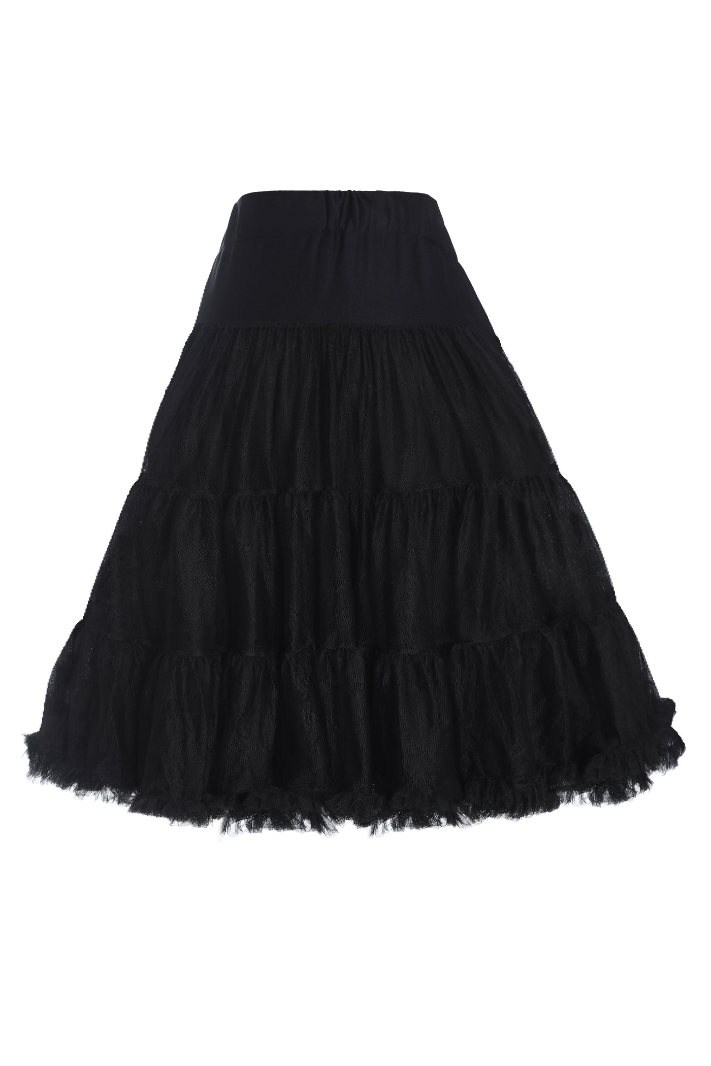 Front view of Fluffy Black Petticoat