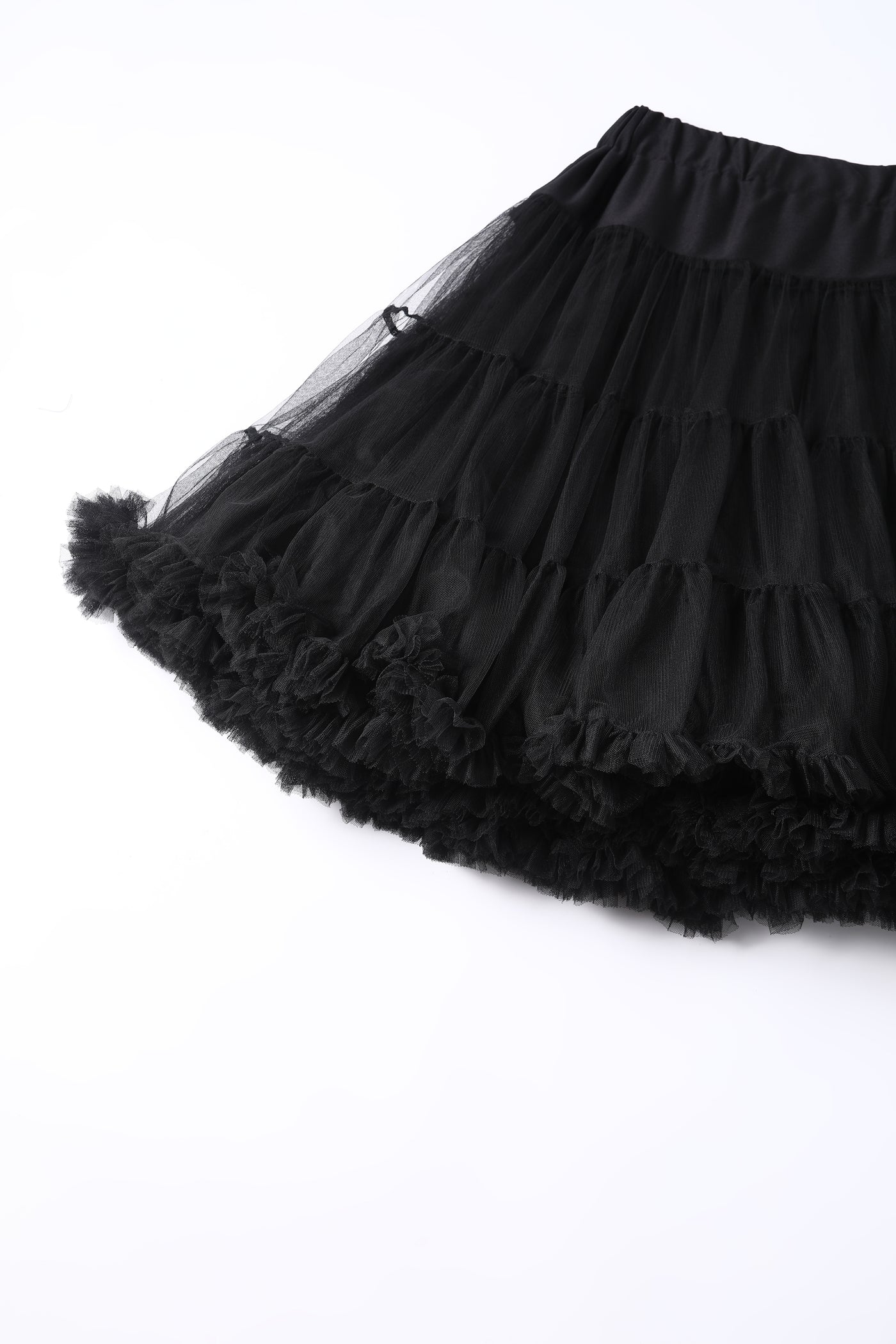 Close up view of Fluffy Black Petticoat