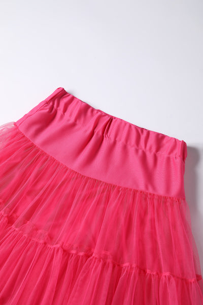 Close up view of Fluffy Hot Pink Petticoat
