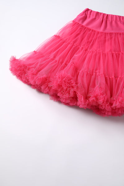 Close up view of Fluffy Hot Pink Petticoat
