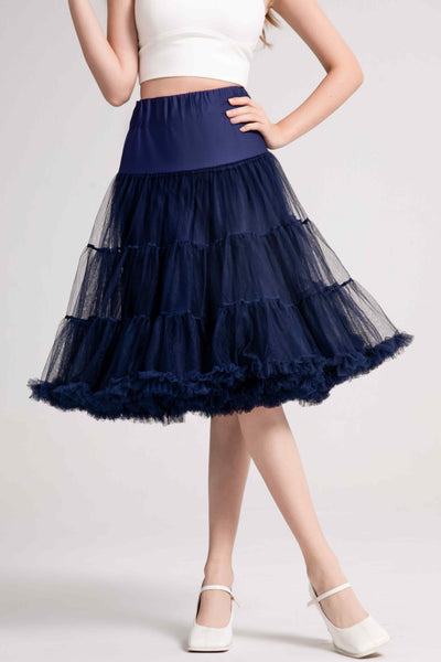 A model wearing Fluffy Navy Blue Petticoat