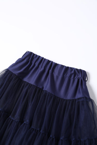 Close up view of Fluffy Navy Blue Petticoat
