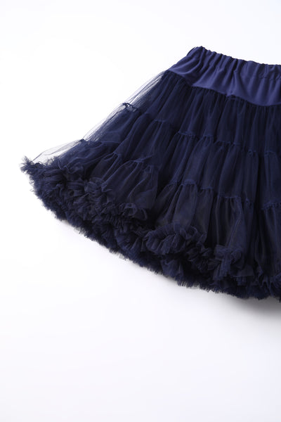 Close up view of Fluffy Navy Blue Petticoat