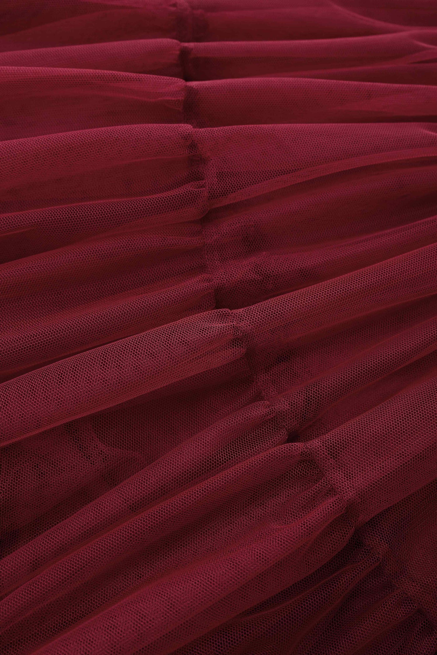 Close up view of Fluffy Net Petticoat 25.5 In Burgundy