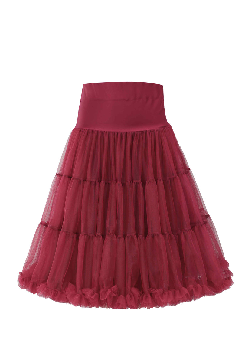 Fluffy Net Petticoat 25.5 In Burgundy