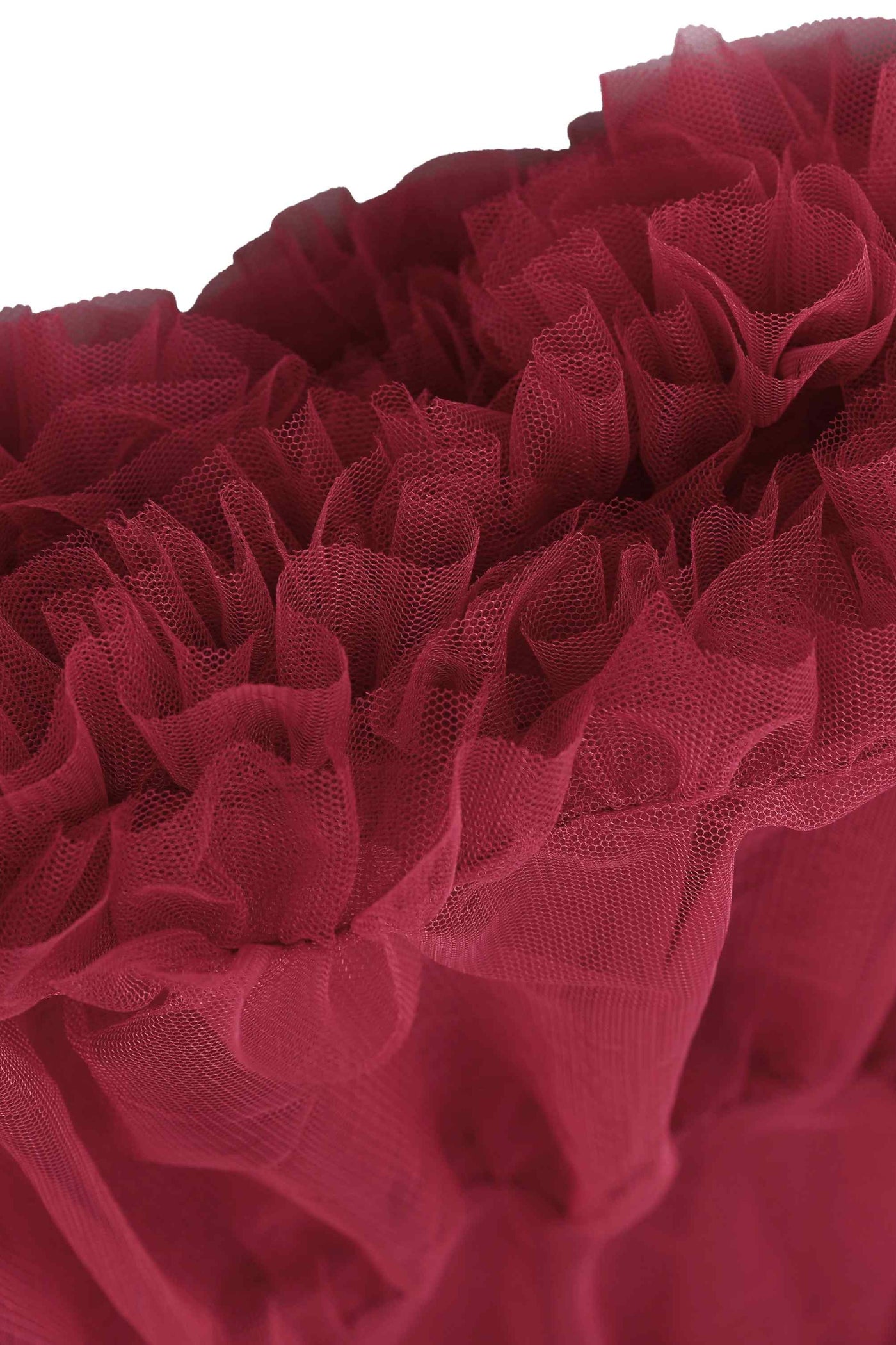 Ruffles of Fluffy Net Petticoat 25.5 In Burgundy